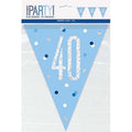 Blue & Silver Flag Banner - 40th