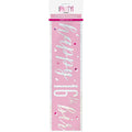 Happy 16th Birthday Banner Pink & Silver 9ft