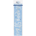 Happy 50th Birthday Banner Blue & Silver 9ft