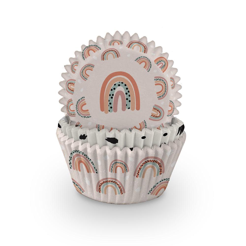 Neutral Rainbow Cupcake Cases 75ct