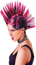 Mohican pink and black wig