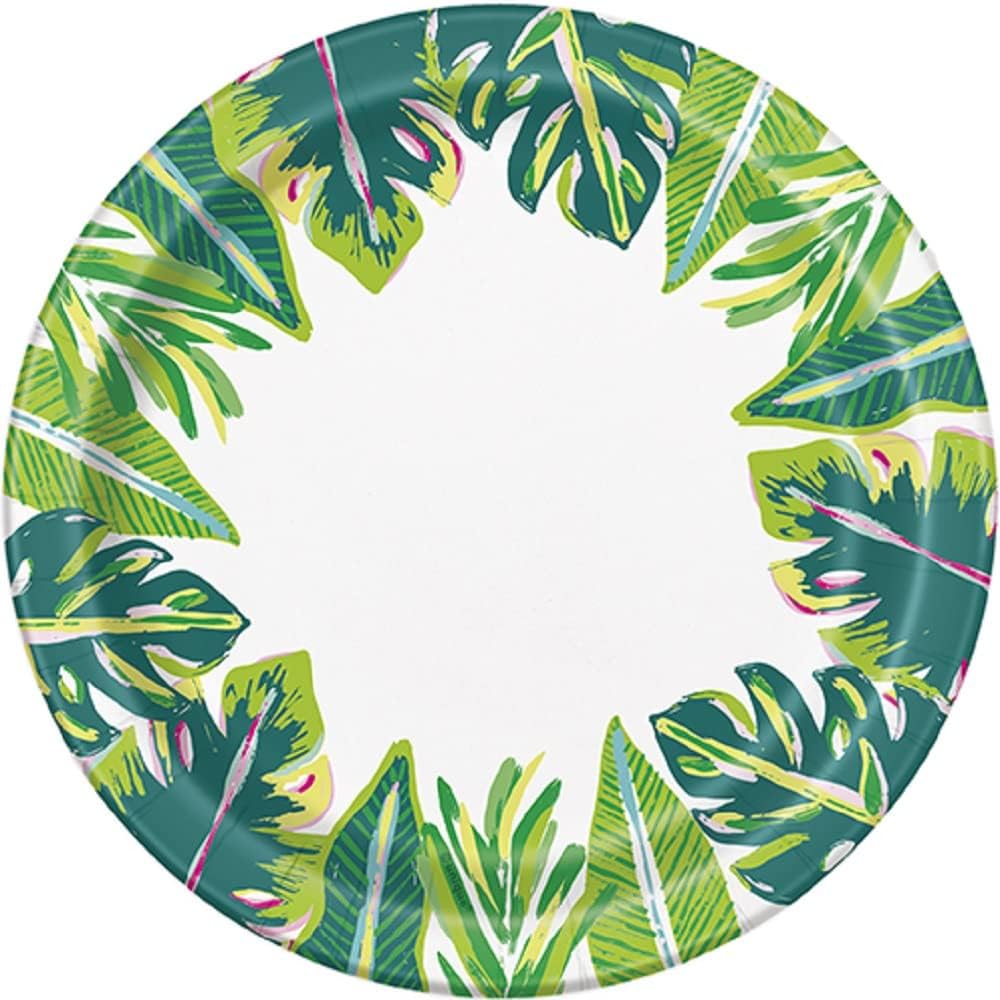 Tropical Leaves Paper Plate 7"