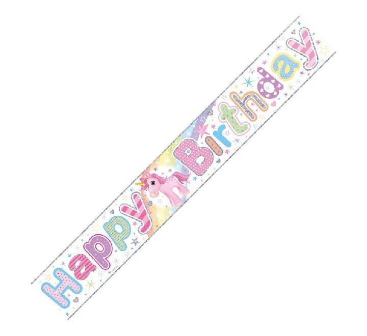 Happy Birthday Unicorn Wall Banner