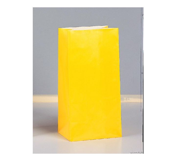 Neon Yellow Paper Bags 12ct